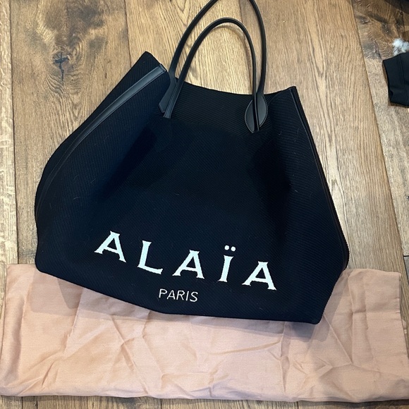 Alaia Handbags - Alaia Elegant Black Tote with White Accents